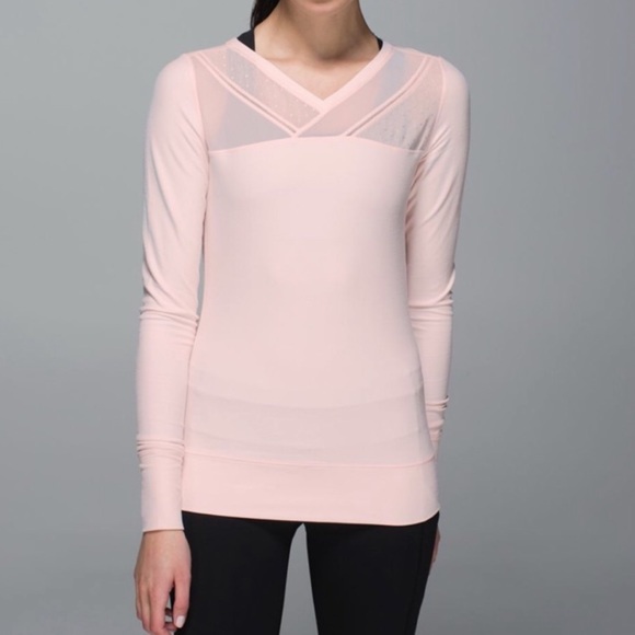 pink mesh top long sleeve